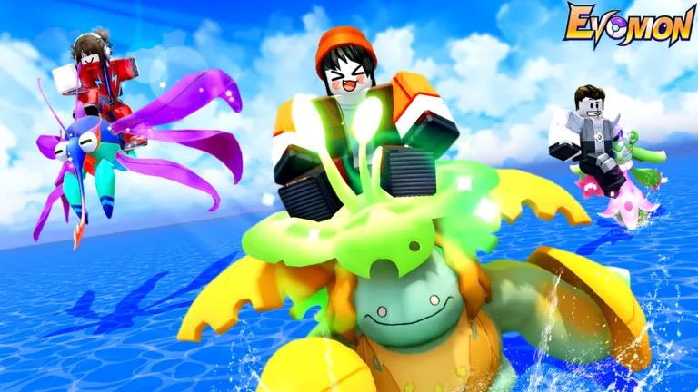 Evomon riders crossing the ocean in official promotional artwork